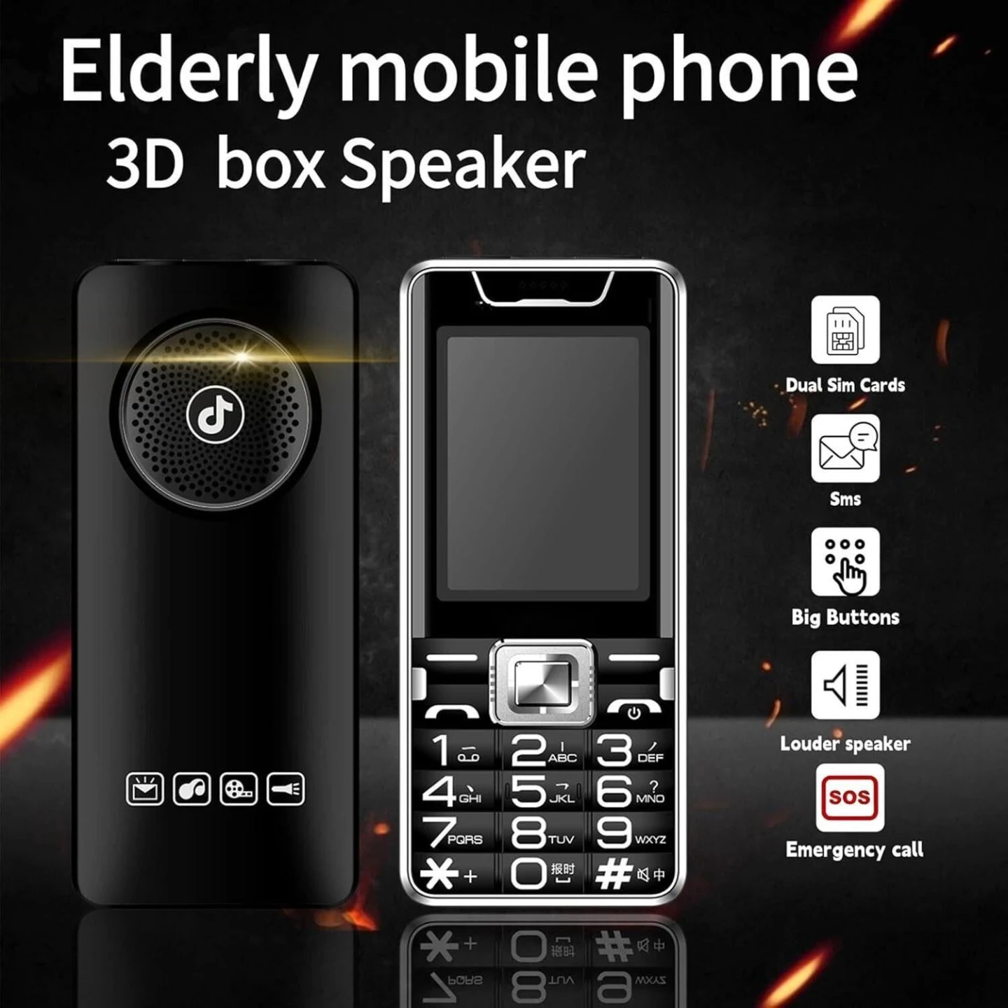 GZONE Big Button Elderly Mobile Phone with Dual LED Flashlight - photo 2