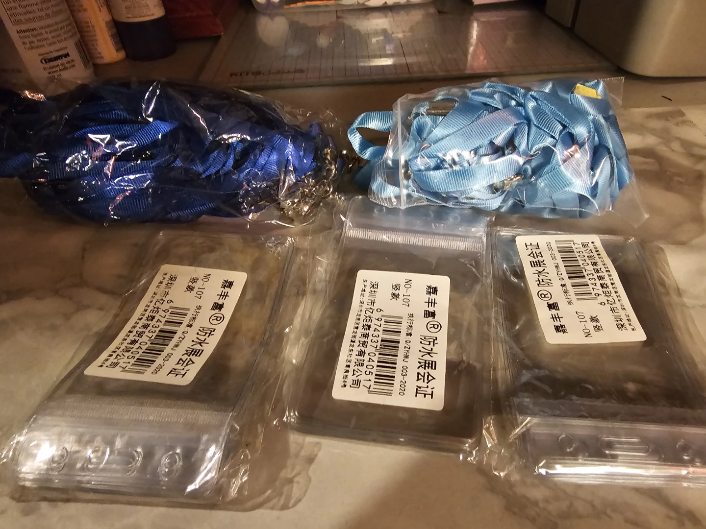 Blue Lanyards and Waterproof Badge Holders
