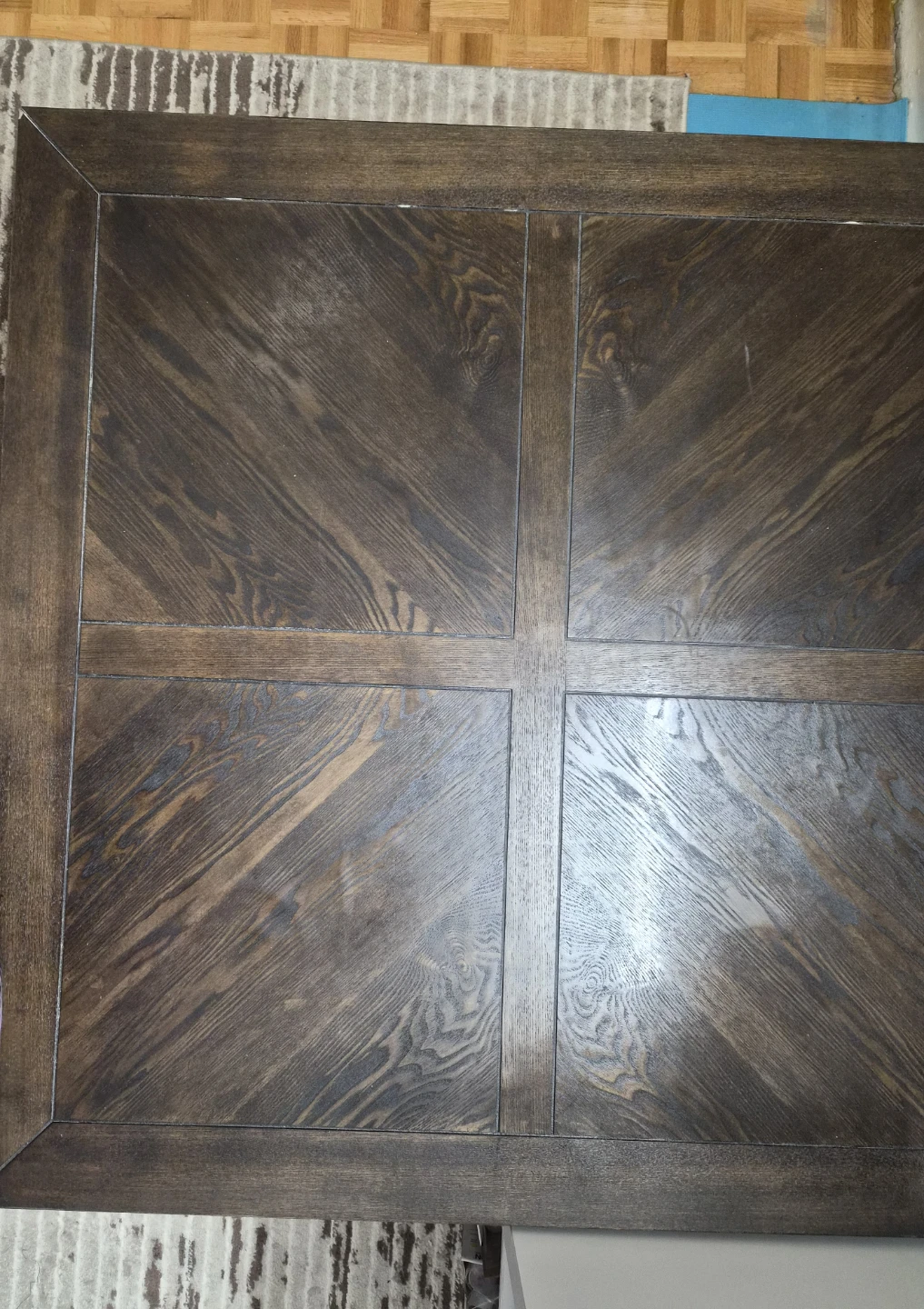 Dark Wood Square Dining Table