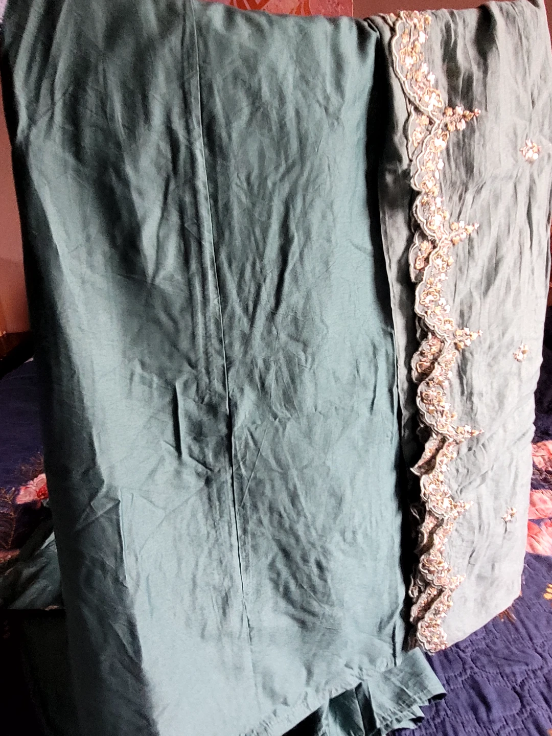 RG Fashion Teal Embroidered Kurti with Pants and Dupatta - photo 4