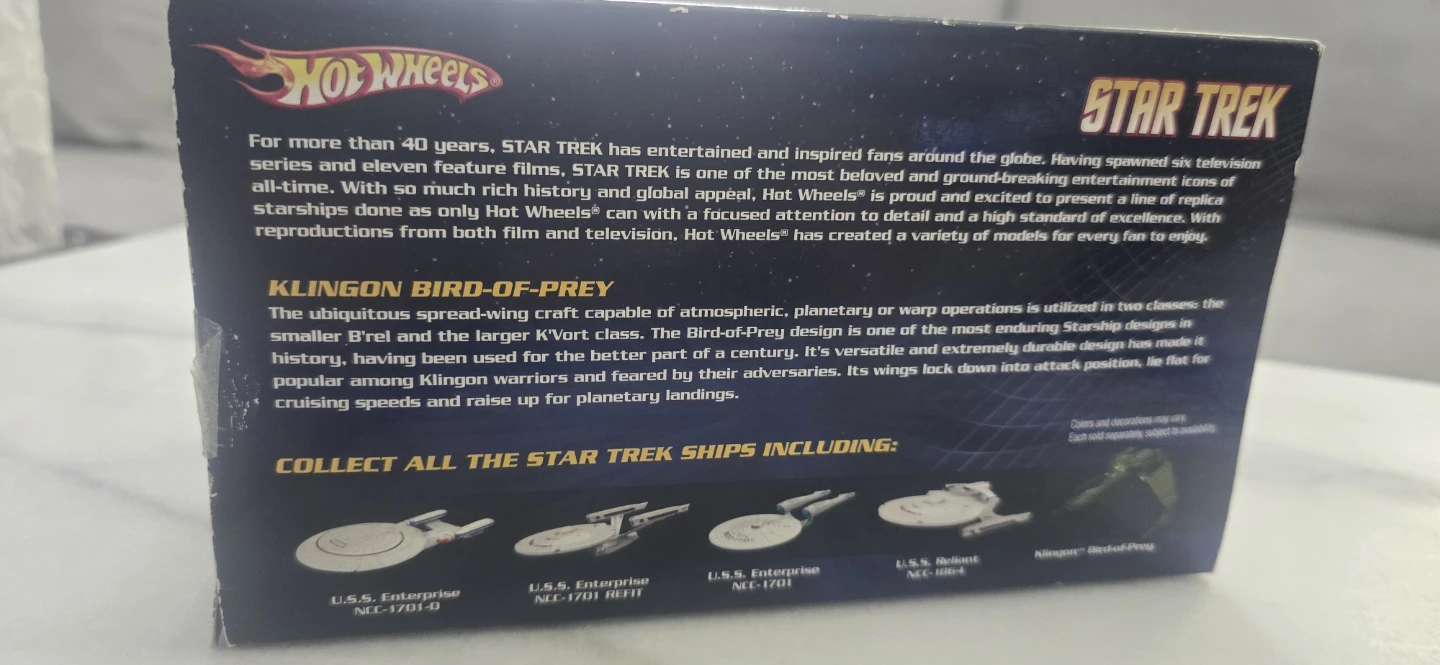 Hot Wheels Star Trek Klingon Bird-of-Prey Die-Cast Metal Toy - photo 2