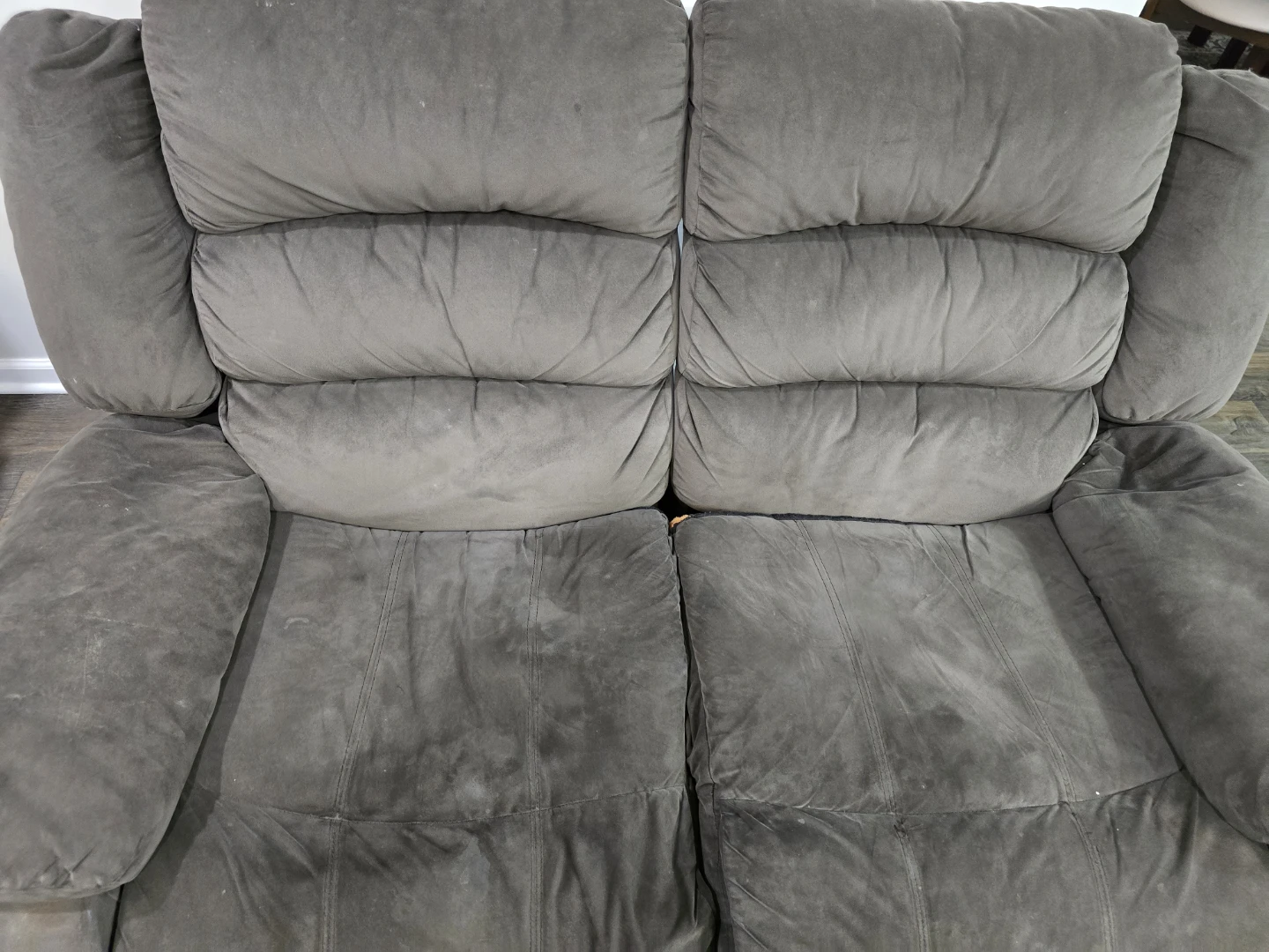 Gray Reclining Sofa