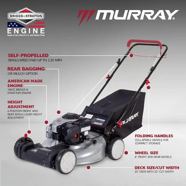Murray 22" 2-in-1 Self Propelled Lawn Mower 140cc - photo 3