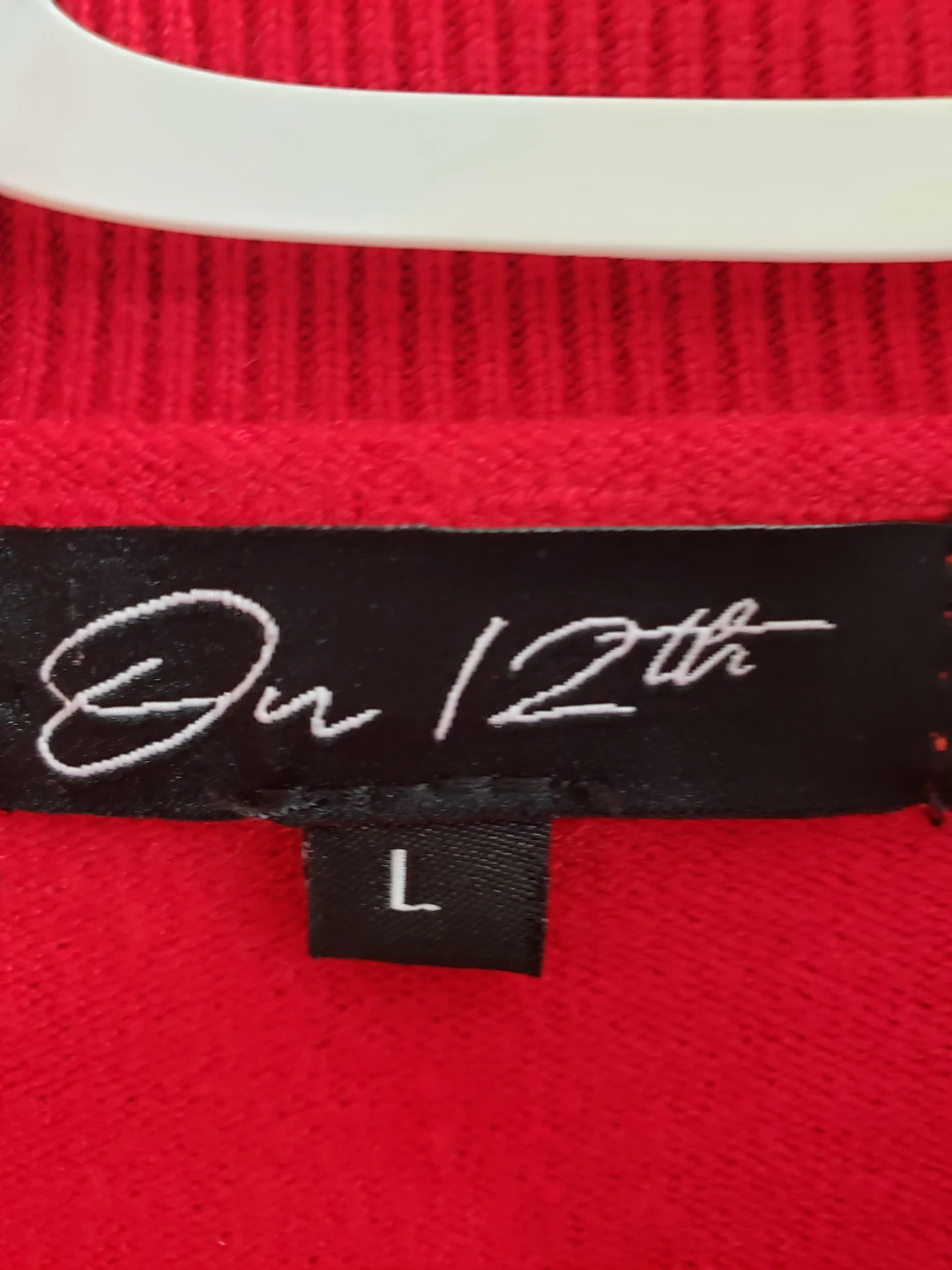 On 12th Red Knit Sweater - can fit small to large.stretchy - photo 3