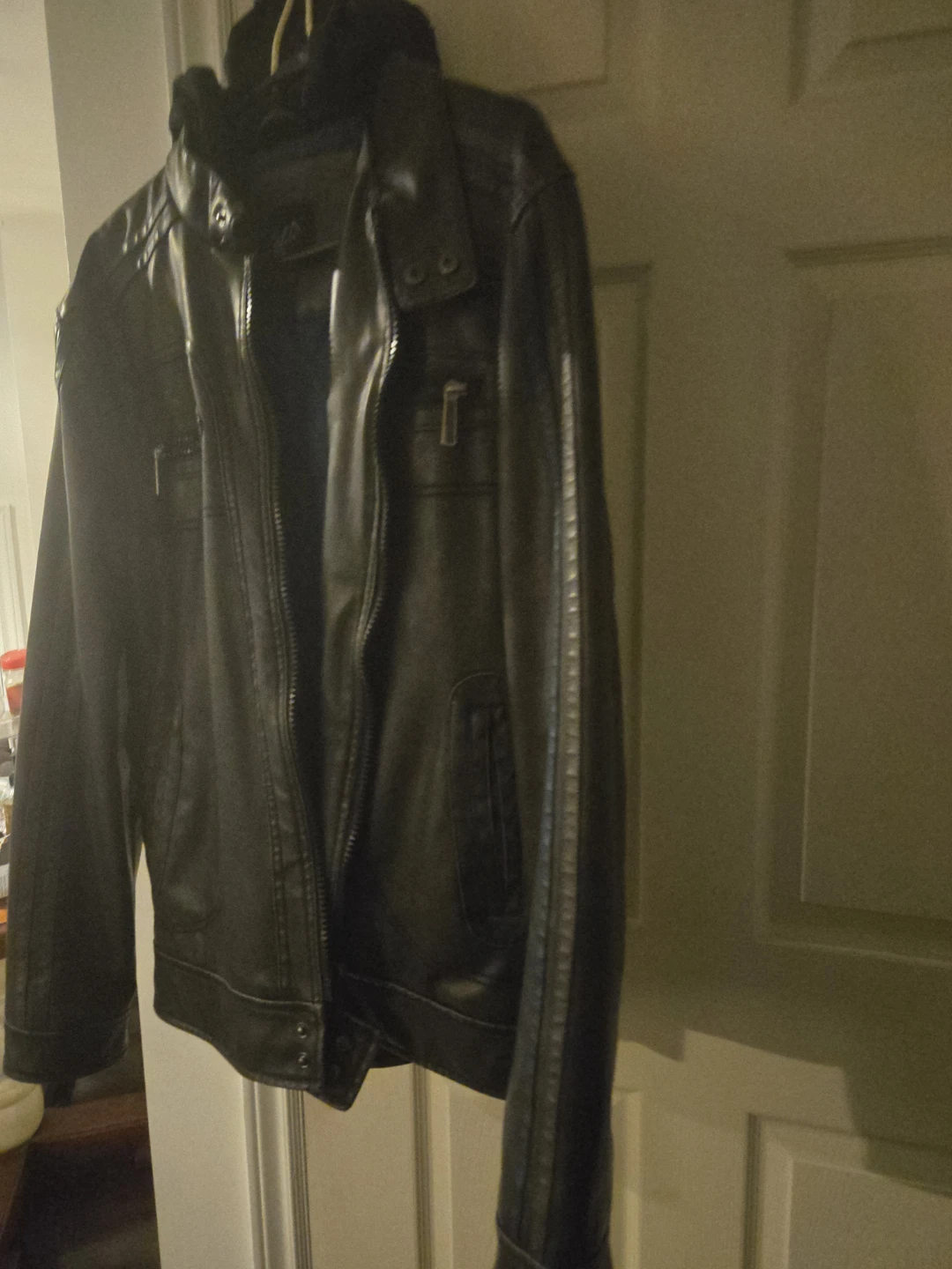 Men's Faux Leather Jacket - photo 3