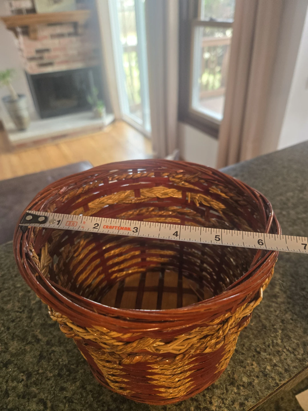 Woven Basket - Red & Tan - photo 3