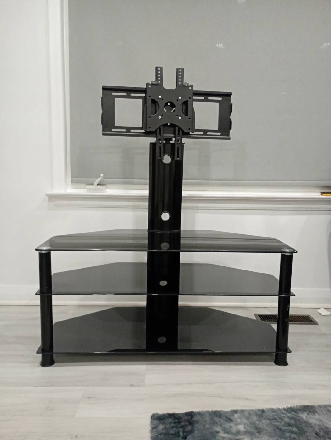 Black Glass TV Stand with Mount - photo 2
