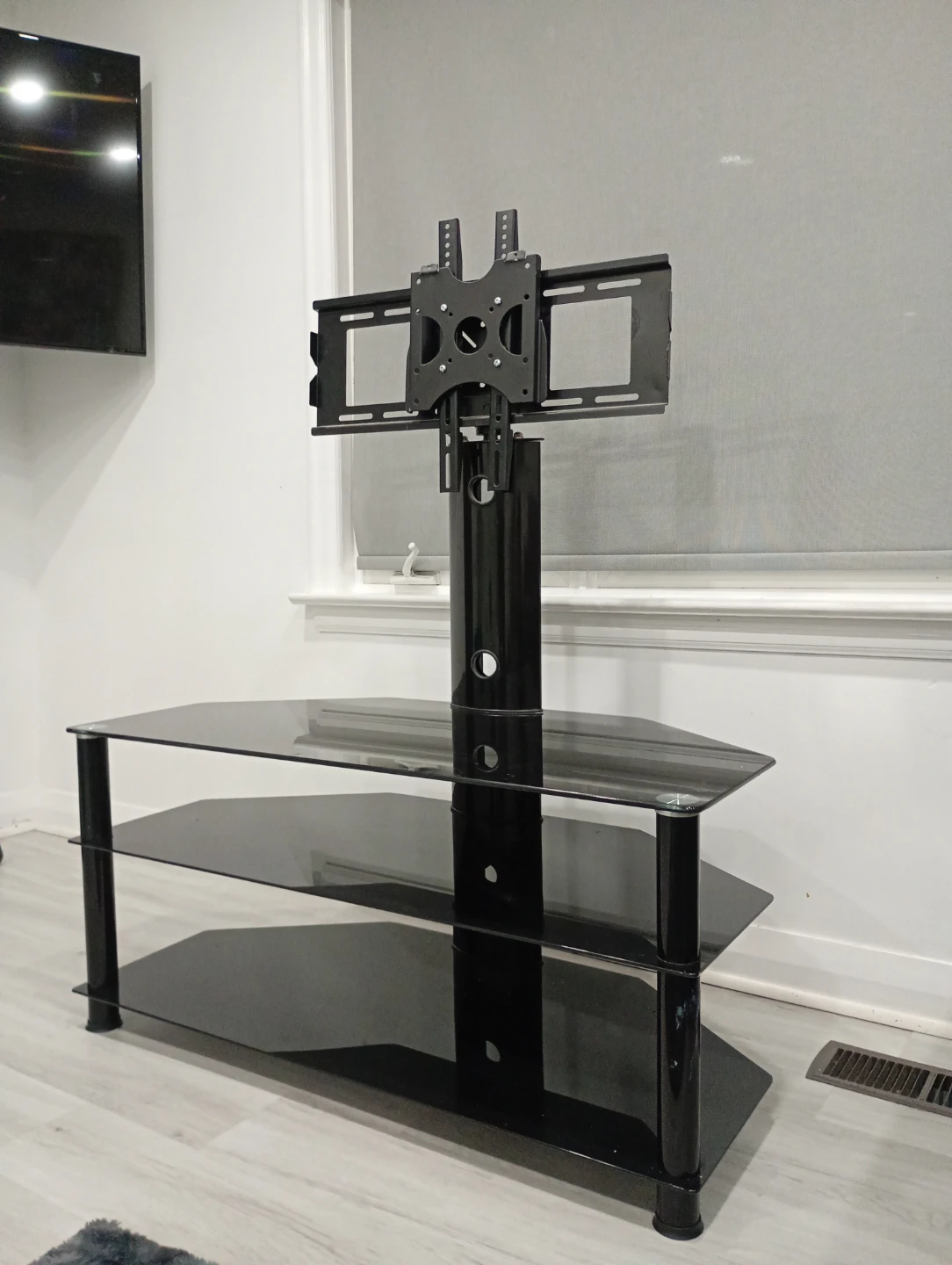 Black Glass TV Stand with Mount - photo 3