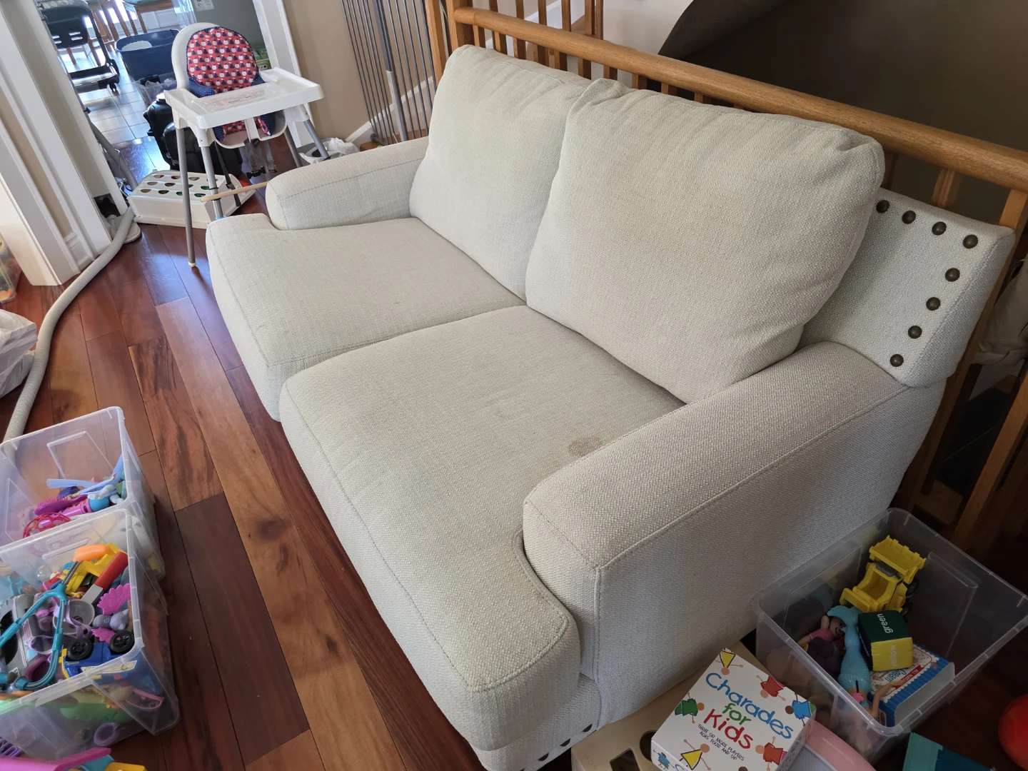 Free Light Beige Loveseat Sofa - photo 3