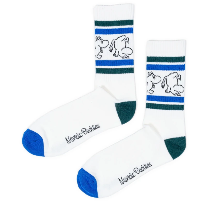 Retro striped men's crew socks Nordic Buddies Moomintroll Socks - photo 4