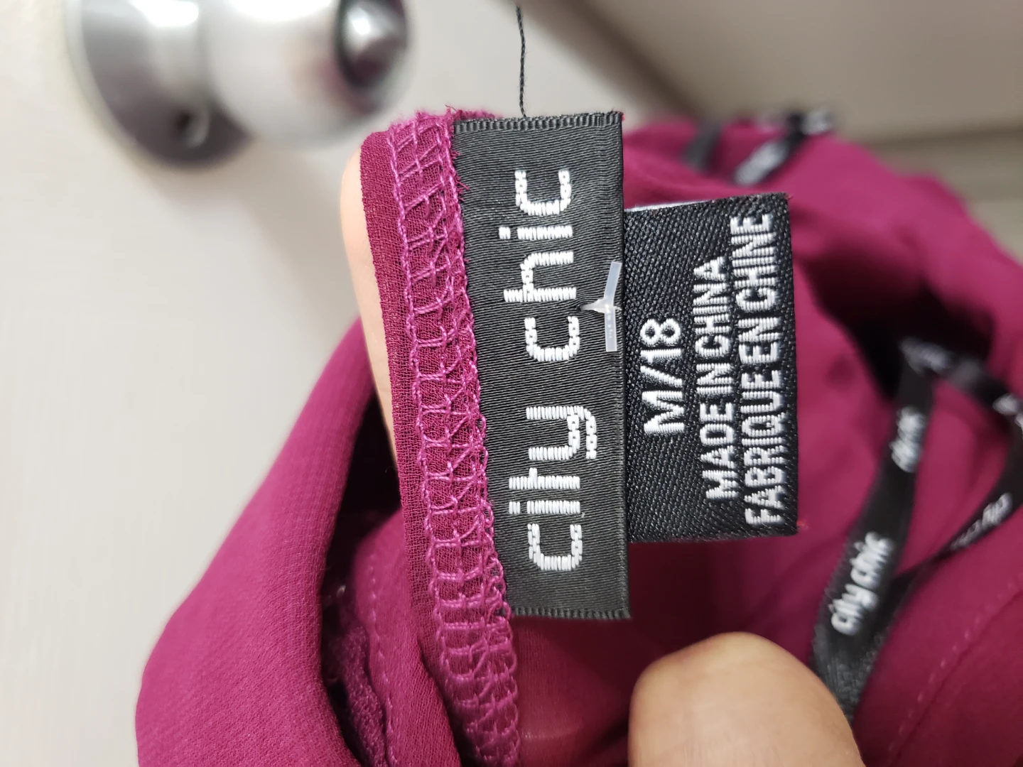 New City Chic Women's Sheer Lace Yoke Blouse Size M/18 Magenta - photo 3