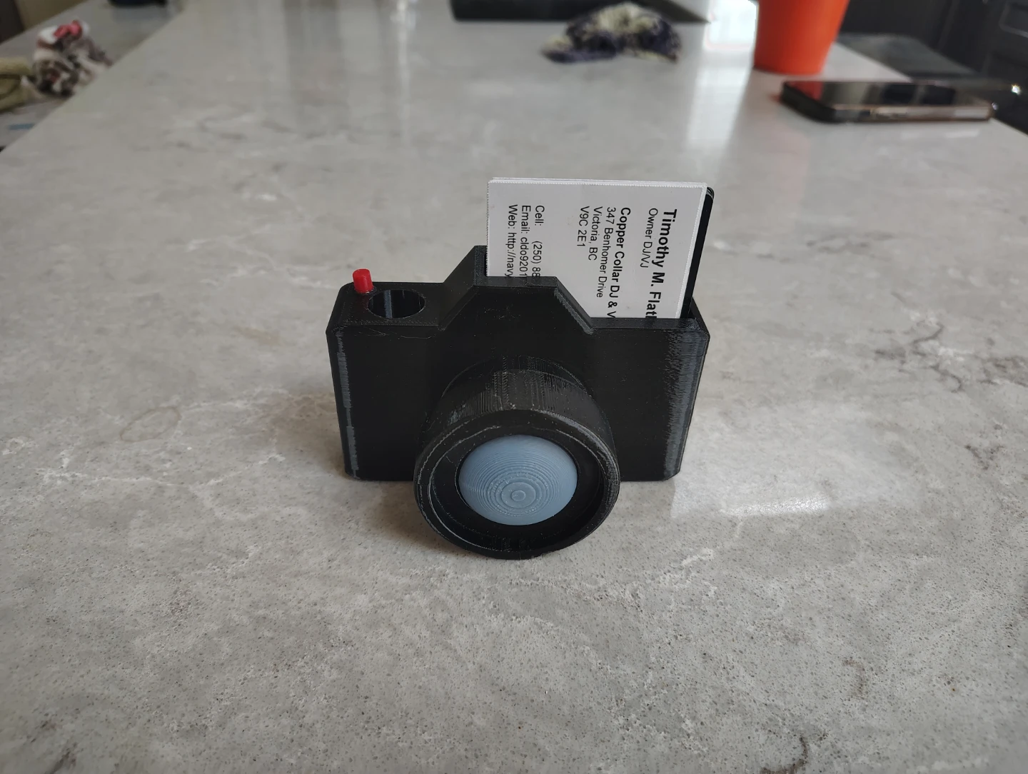 Camera Shaped Business Card Holder