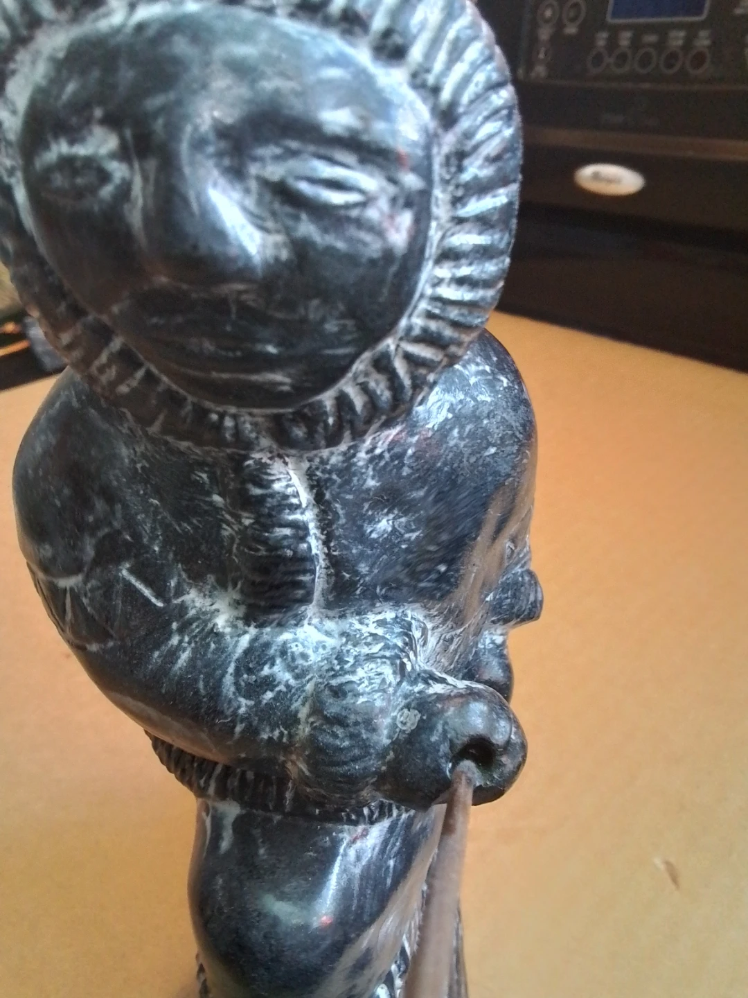 Vintage Inuit Soapstone Carving by Al Wolf 14x7" - photo 2