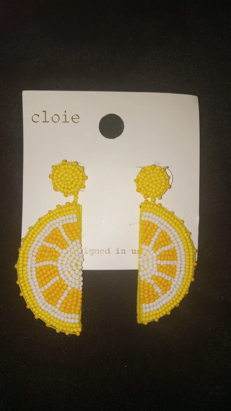 Lemon Beaded Earrings
