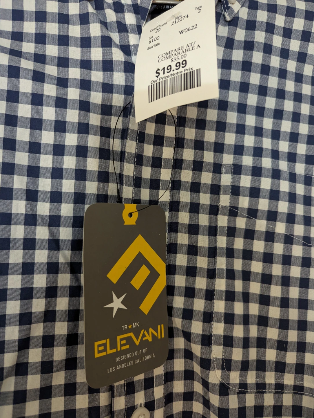 Elevaani Men's Checkered Button-Up Shirt - photo 2