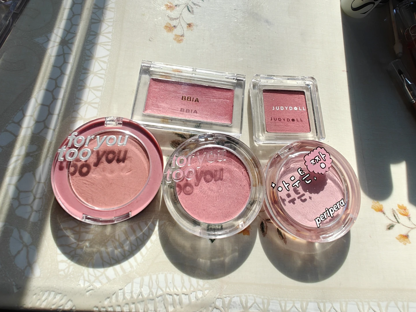 Lot of 5 Face Blushes - Peripera, BBIA, JUDYDOLL, 4U2