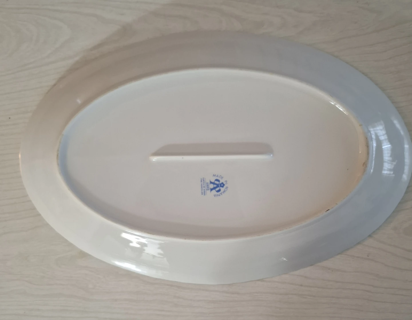 White Oval Serving Platter with Gold Trim - photo 2