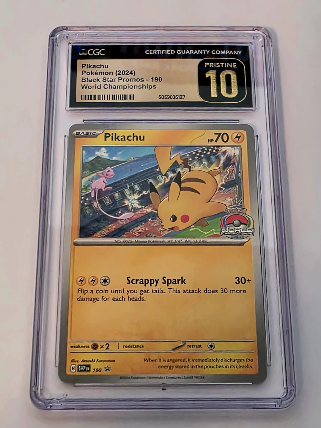 CGC Pristine 10 Pikachu Pokemon Card - 2024 World Championships