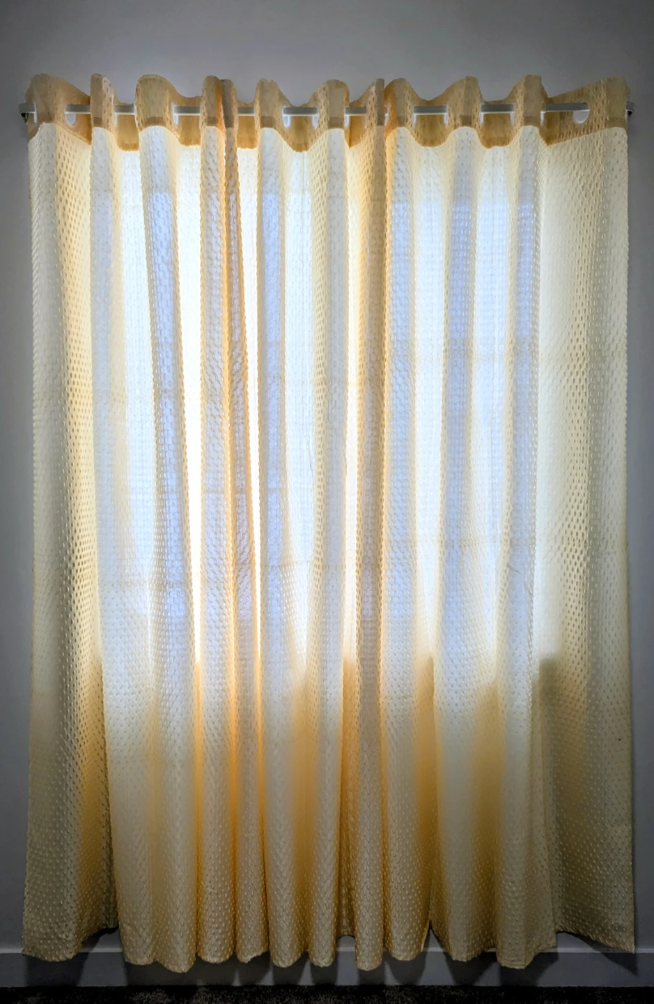 3 Cream Textured Curtain Panel - photo 3