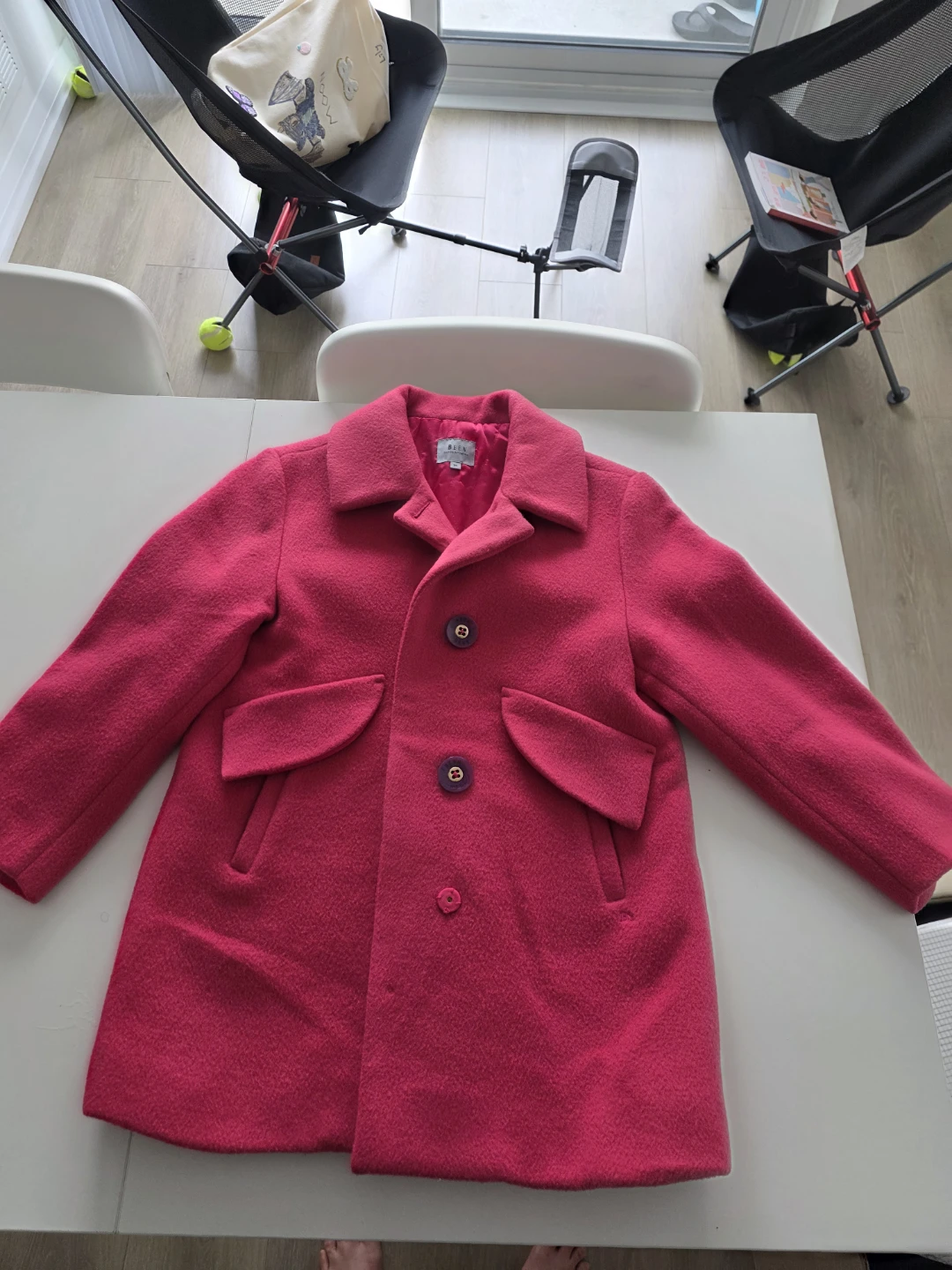 Pink Wool Blend Coat - Size 130
