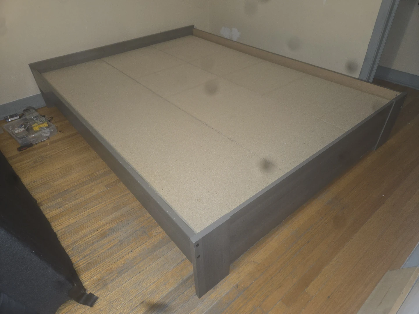 Grey Queen Size Bed Frame with Slats
