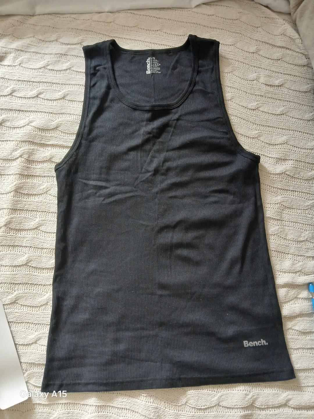 Bench Black Ribbed Tank Top - Size L