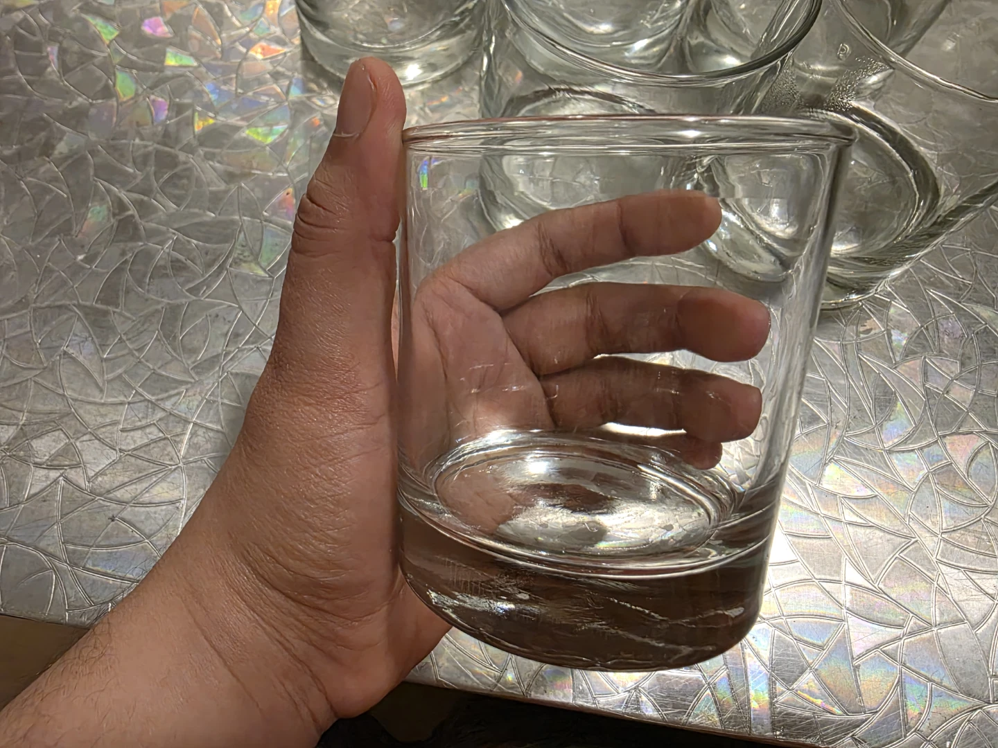 Set of 6 "Open your mind" glass mugs