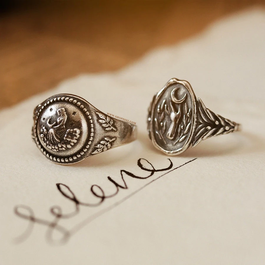 Sterling Silver 925 Selene's Twilight Crescent Moon Ring (US S7) - photo 2
