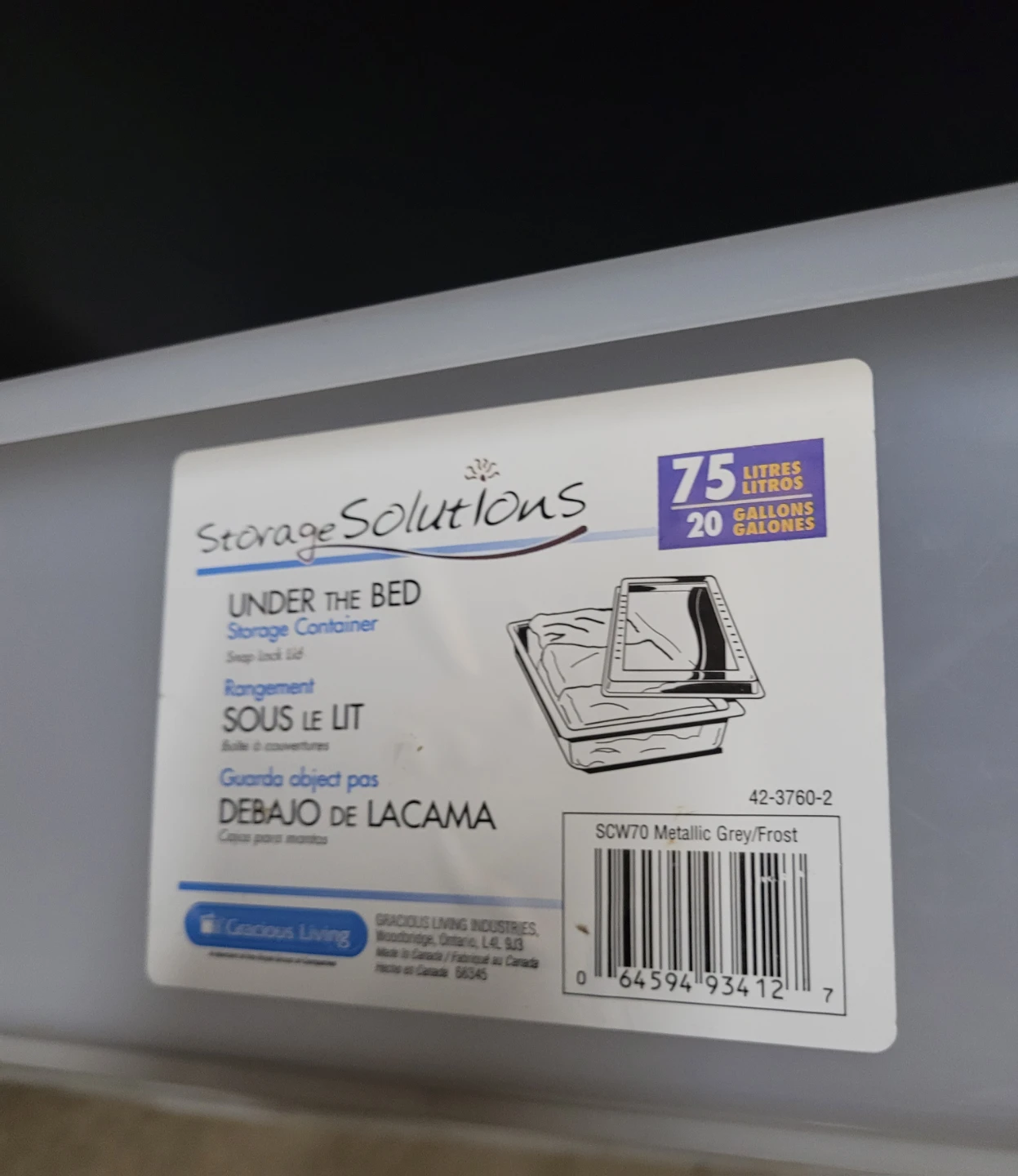 Storage Solutions Under the Bed Storage Container SCW70 - photo 3