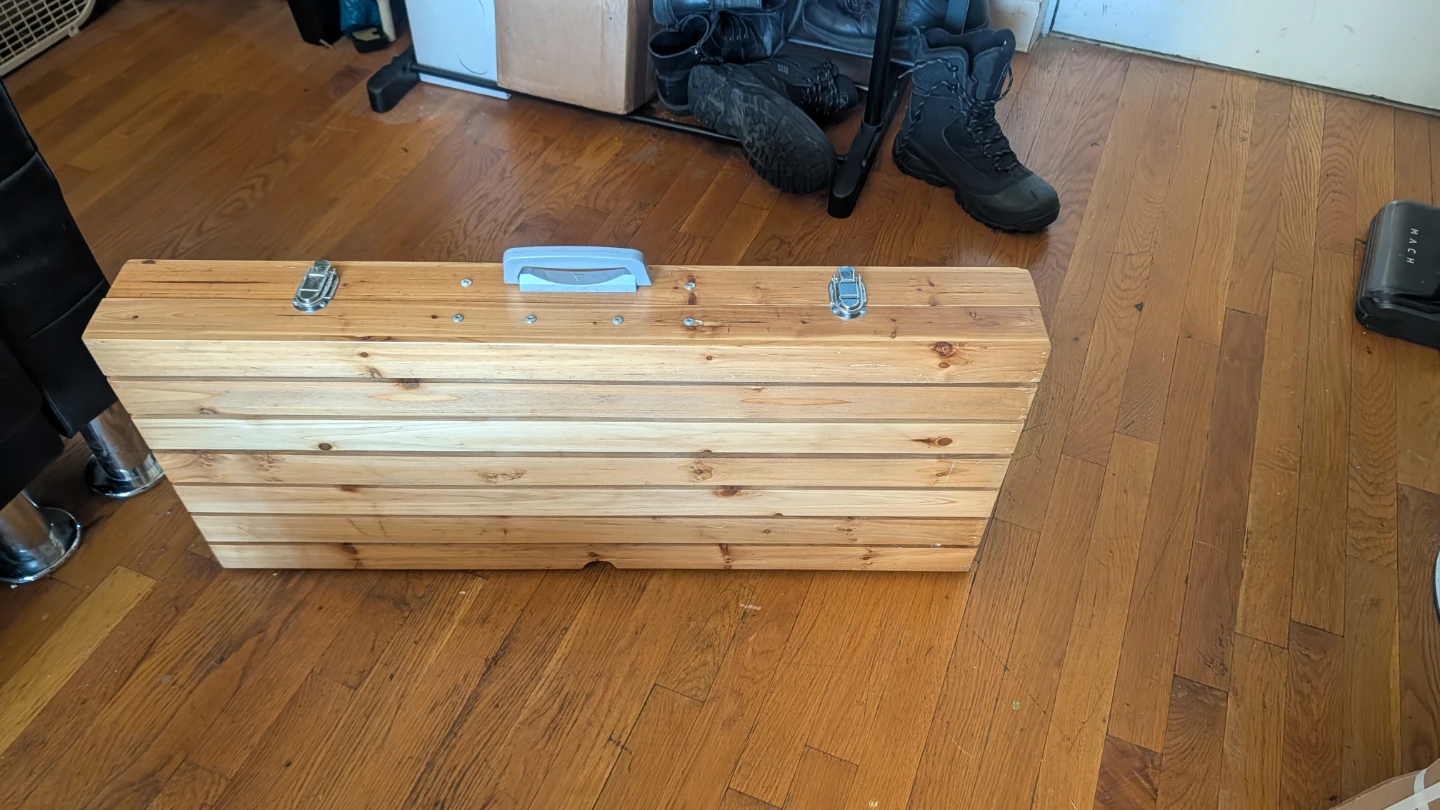 Wooden Picnic Table with 4 Folding Stools - photo 4
