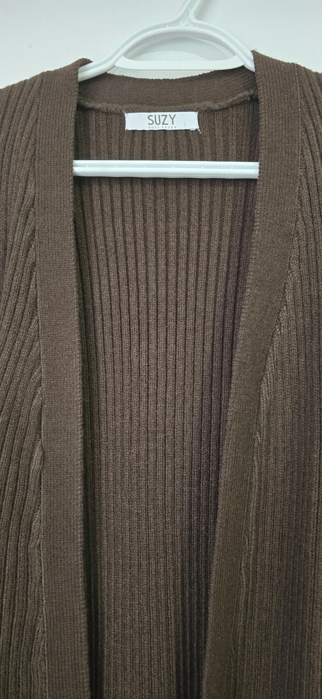 SUZY Open Front Cardigan Sweater - Brown - photo 2