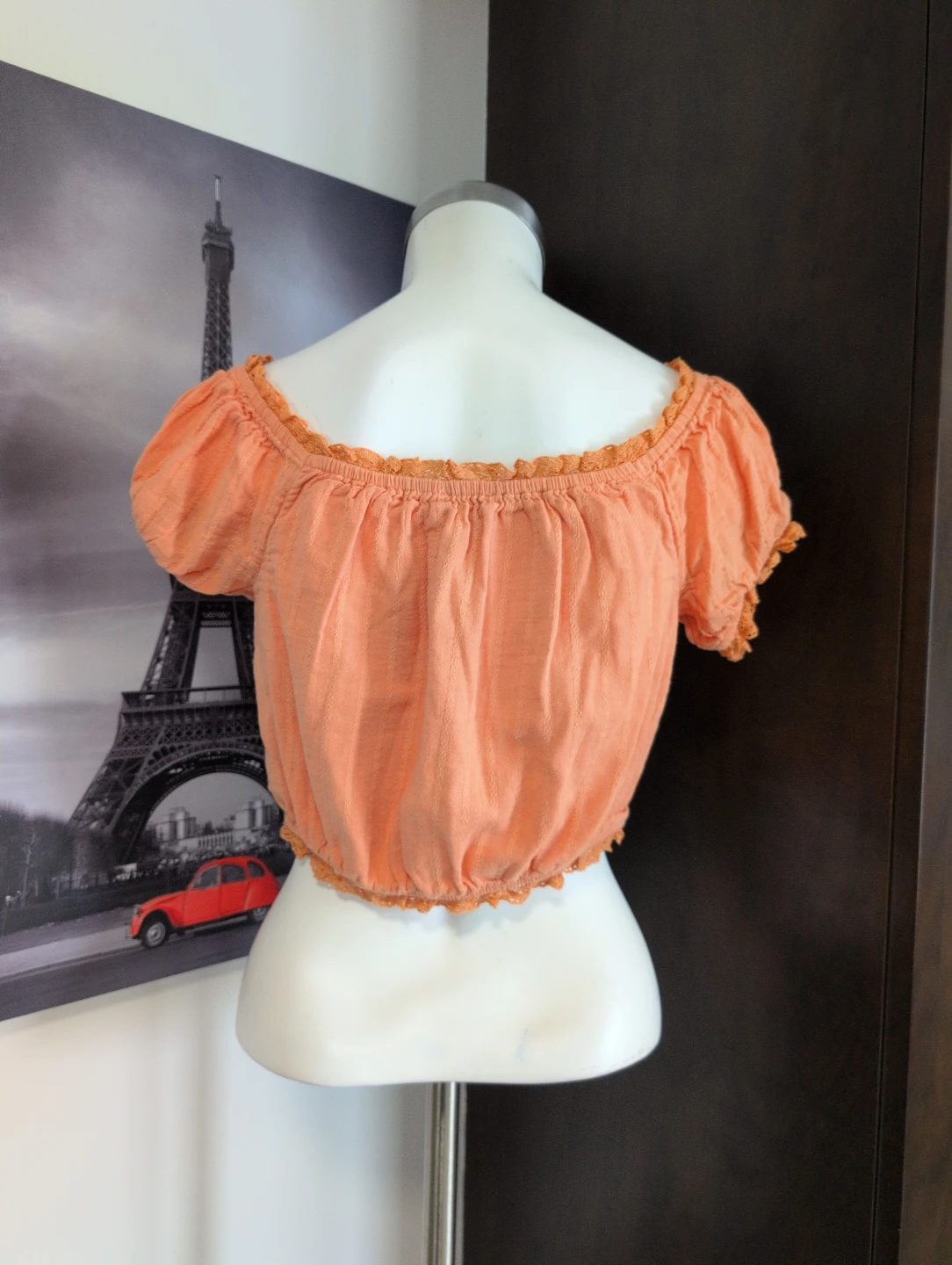 American Eagle Orange Off-the-Shoulder Crop Top - XS - photo 3