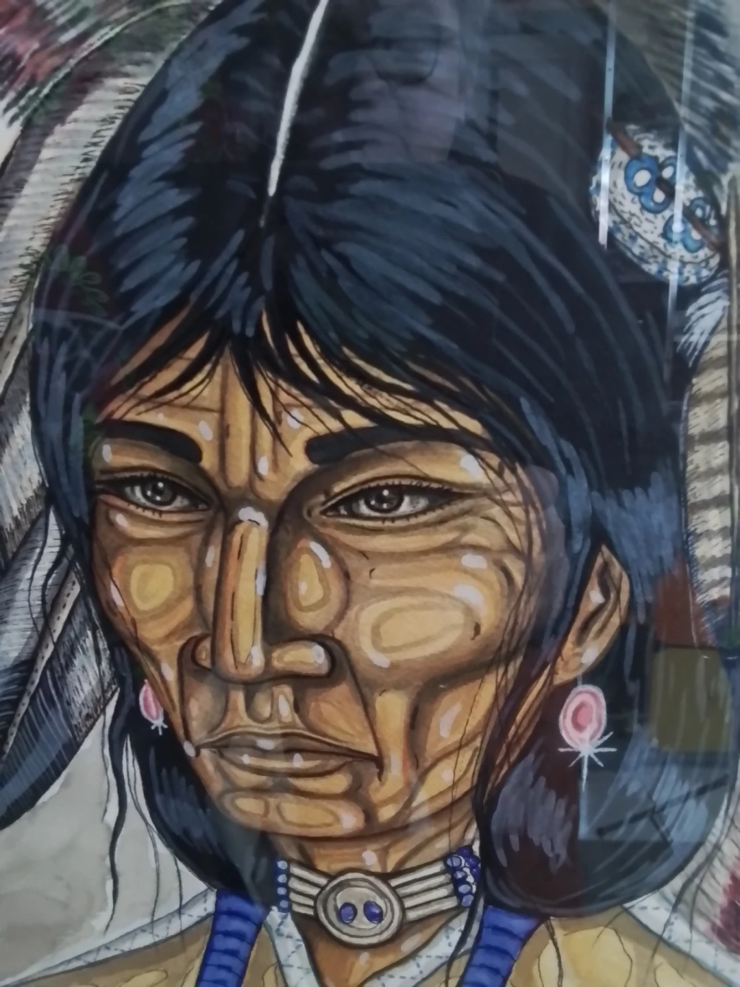 Watercolour Portrait of an Indigenous Person by Terry Green - photo 4