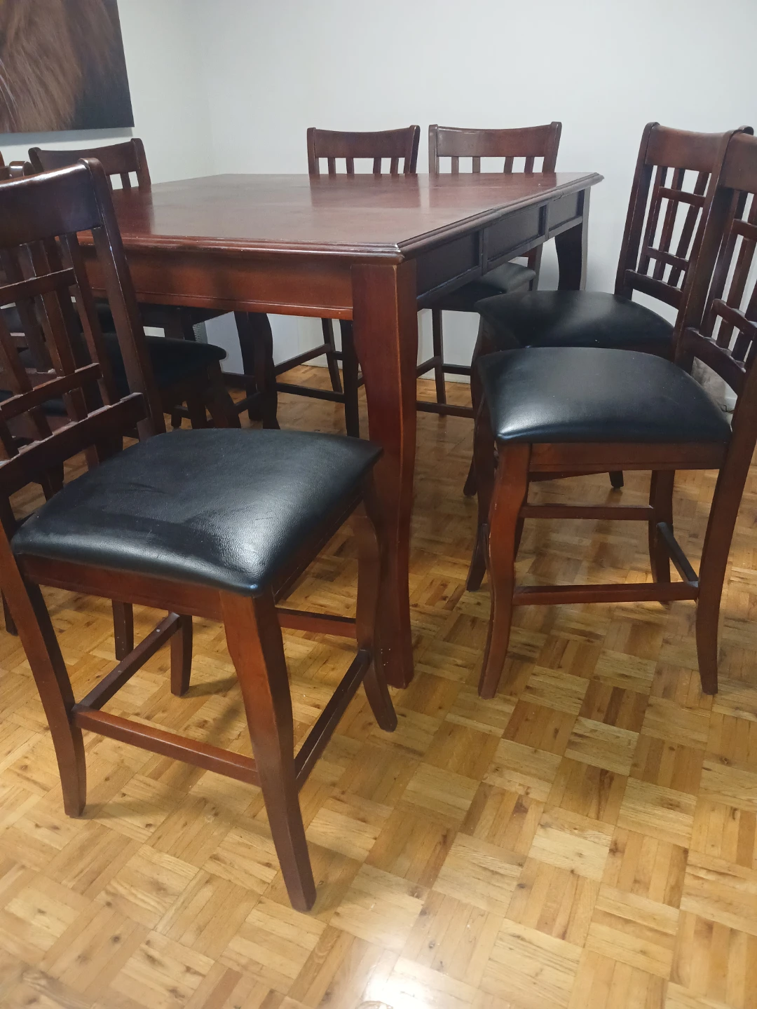 Wood Dining Table with 8 Chairs - photo 4