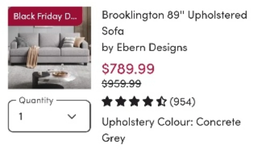 Ebern Designs Brooklington 89" Upholstered Sofa