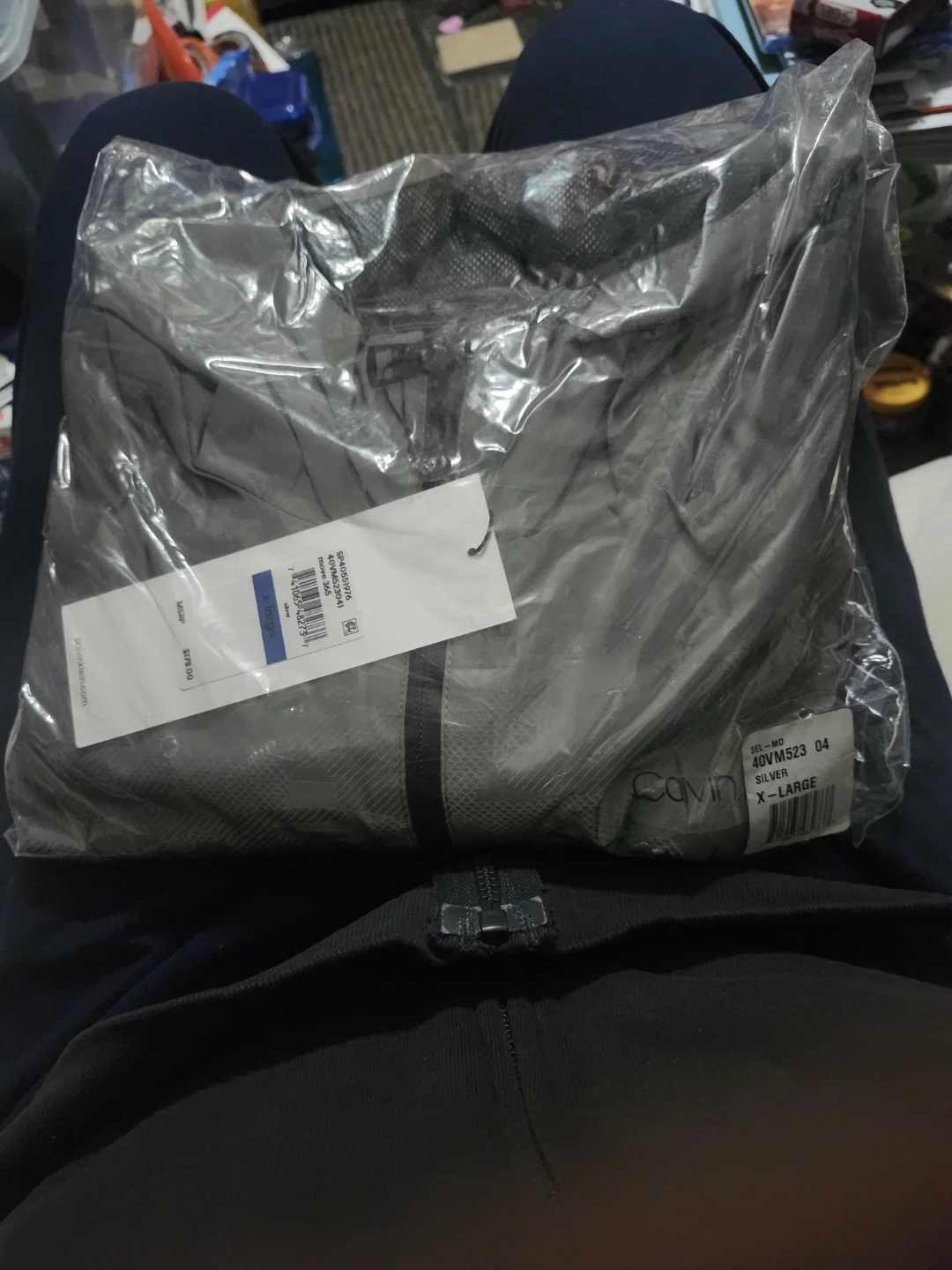 Calvin Klein Men's Silver X-Large Jacket