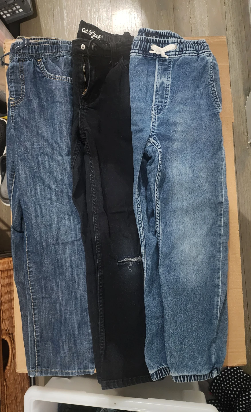 3 Pairs of Kids Jeans (2 Blue Denim, 1 Black)