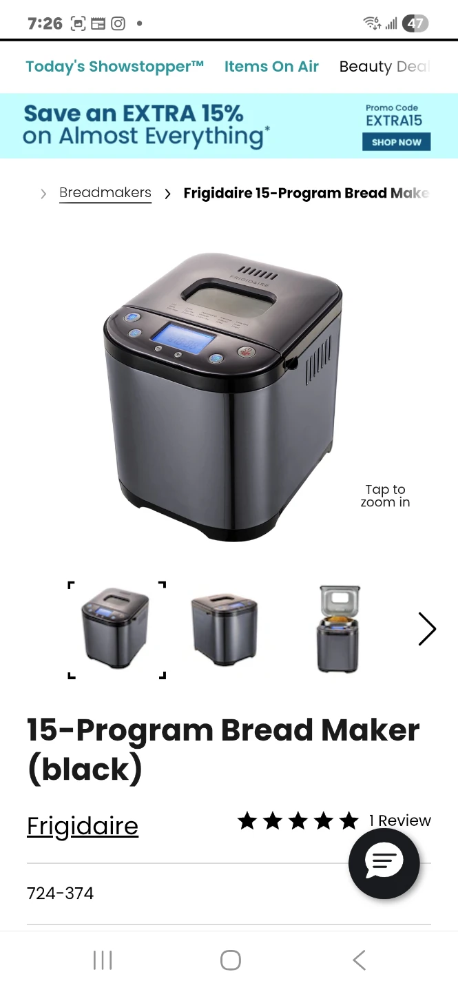 Frigidaire 15-Program Bread Maker