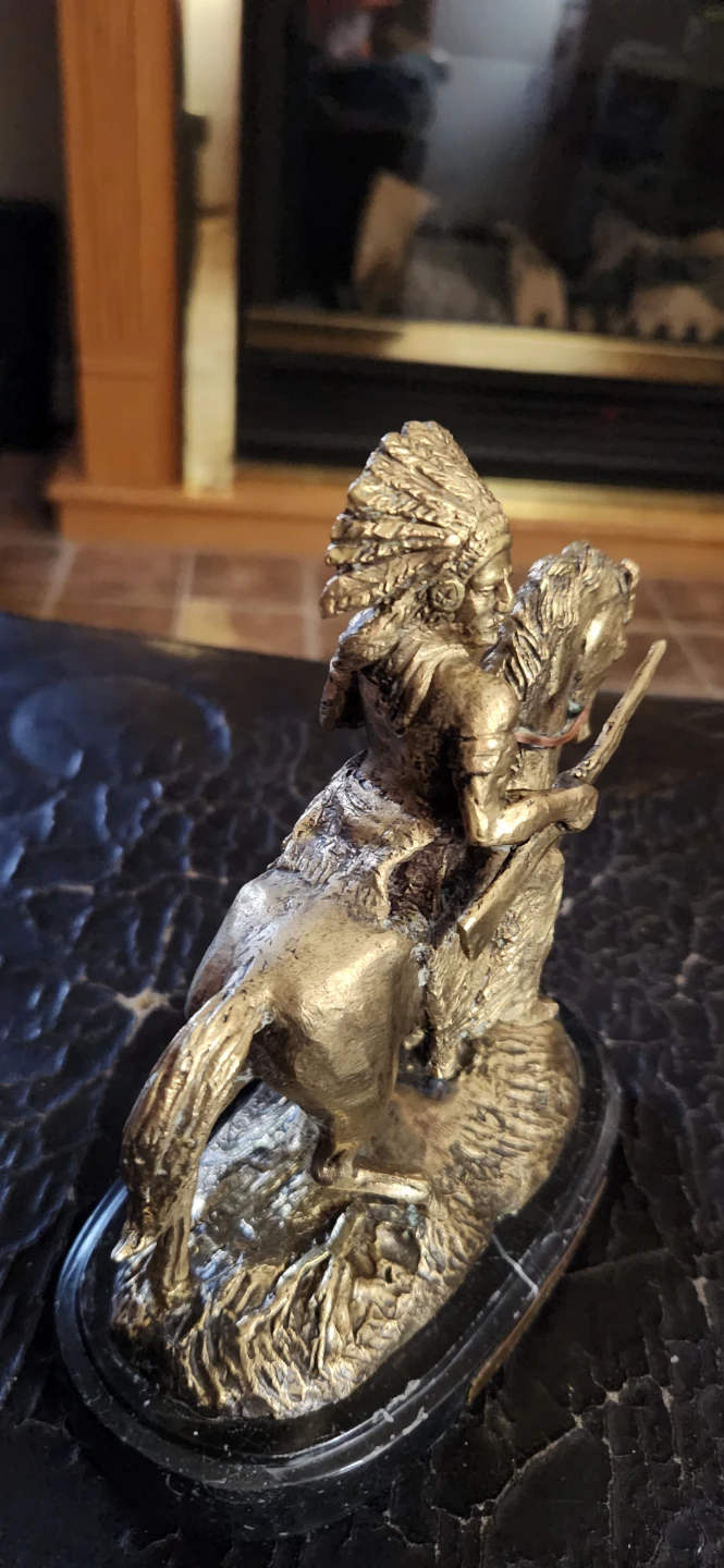 Native American Warrior on Horseback Figurine - photo 2