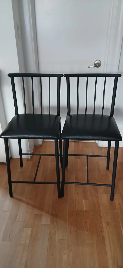 MOVING, LAST CALL❗️Set of Black Stools with Faux Leather Seats