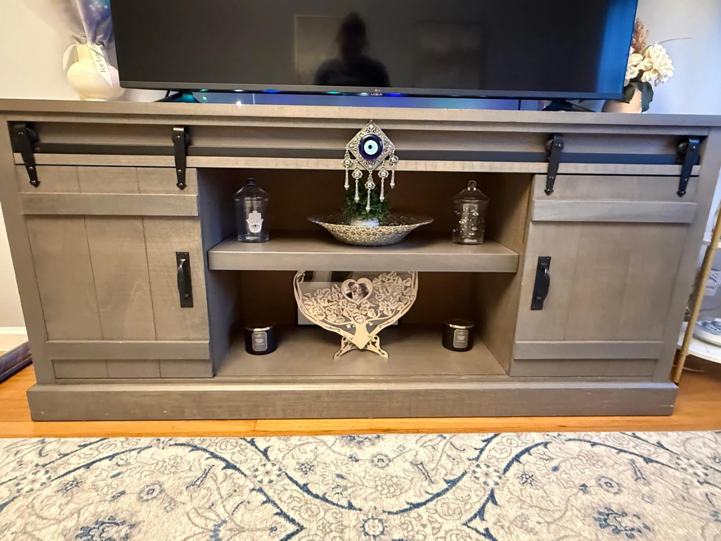 Gray Barn Door TV Stand - photo 4