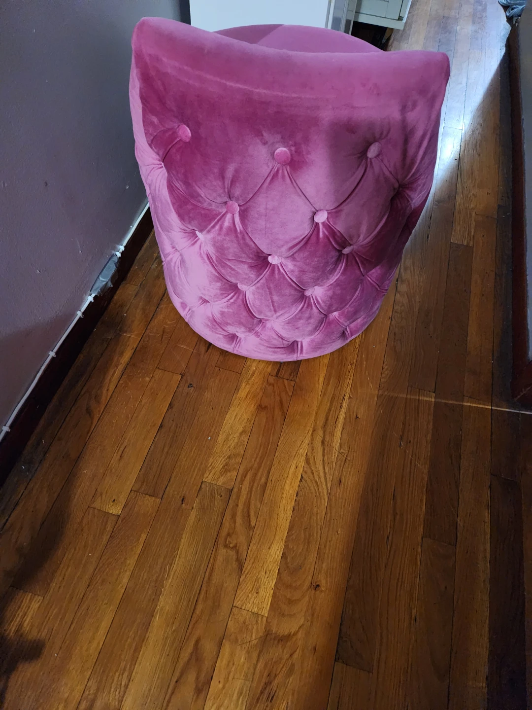 Pink Velvet Tufted Storage Ottoman Bench - photo 3
