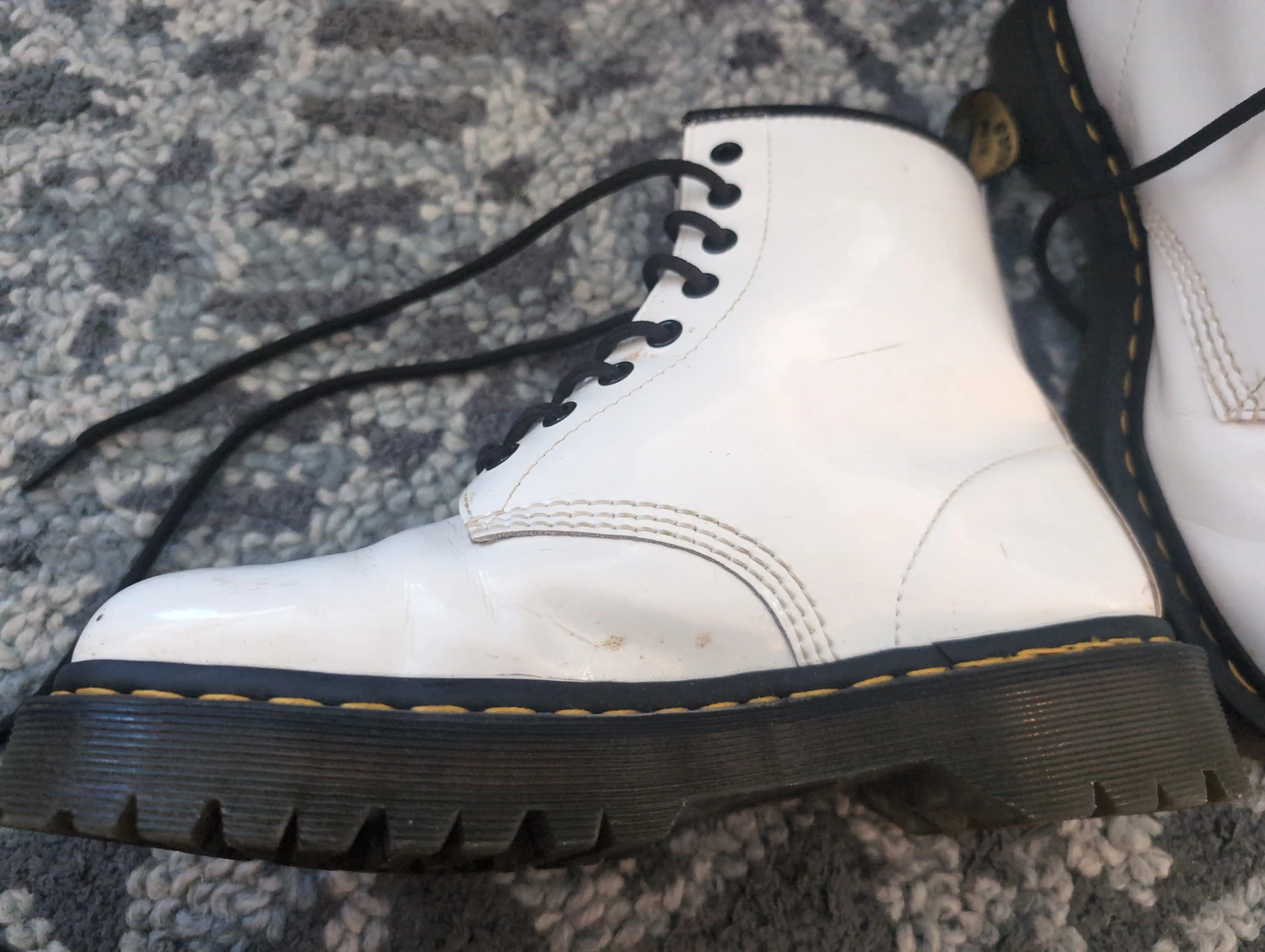 Dr. Martens White Patent Leather Platform Boots - photo 2