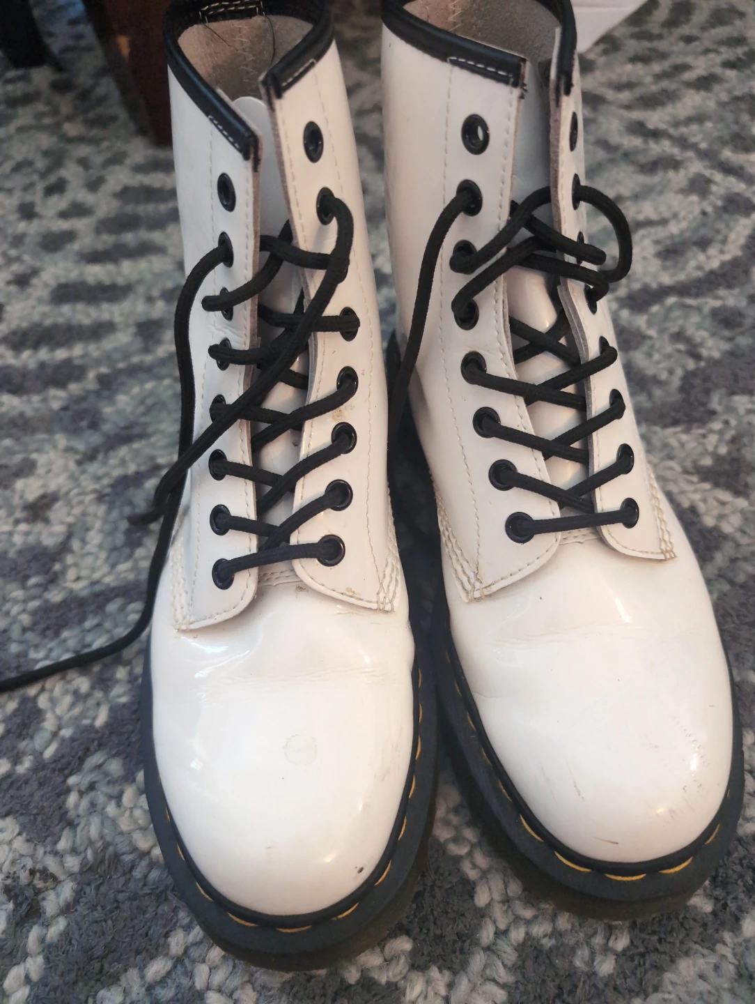 Dr. Martens White Patent Leather Platform Boots - photo 3