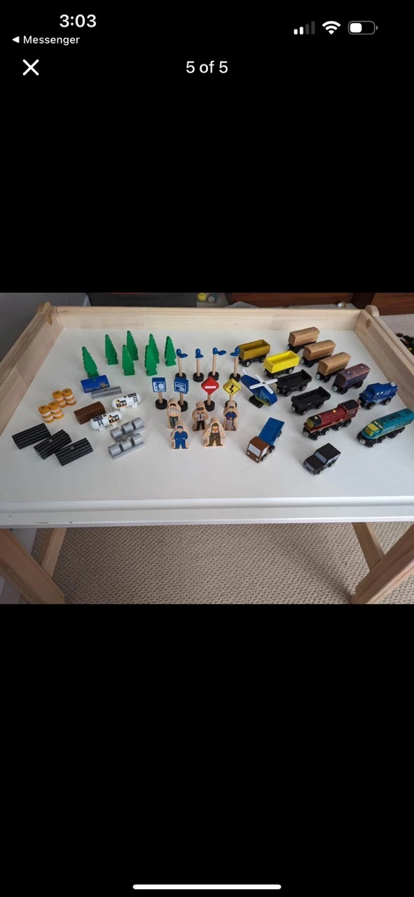 Wooden Train Table Set with Track and Accessories - photo 4
