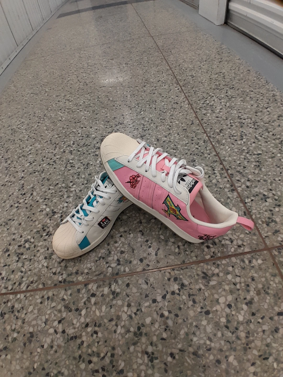 Adidas Superstar Shoes Pink & Blue Men's Size 10.5