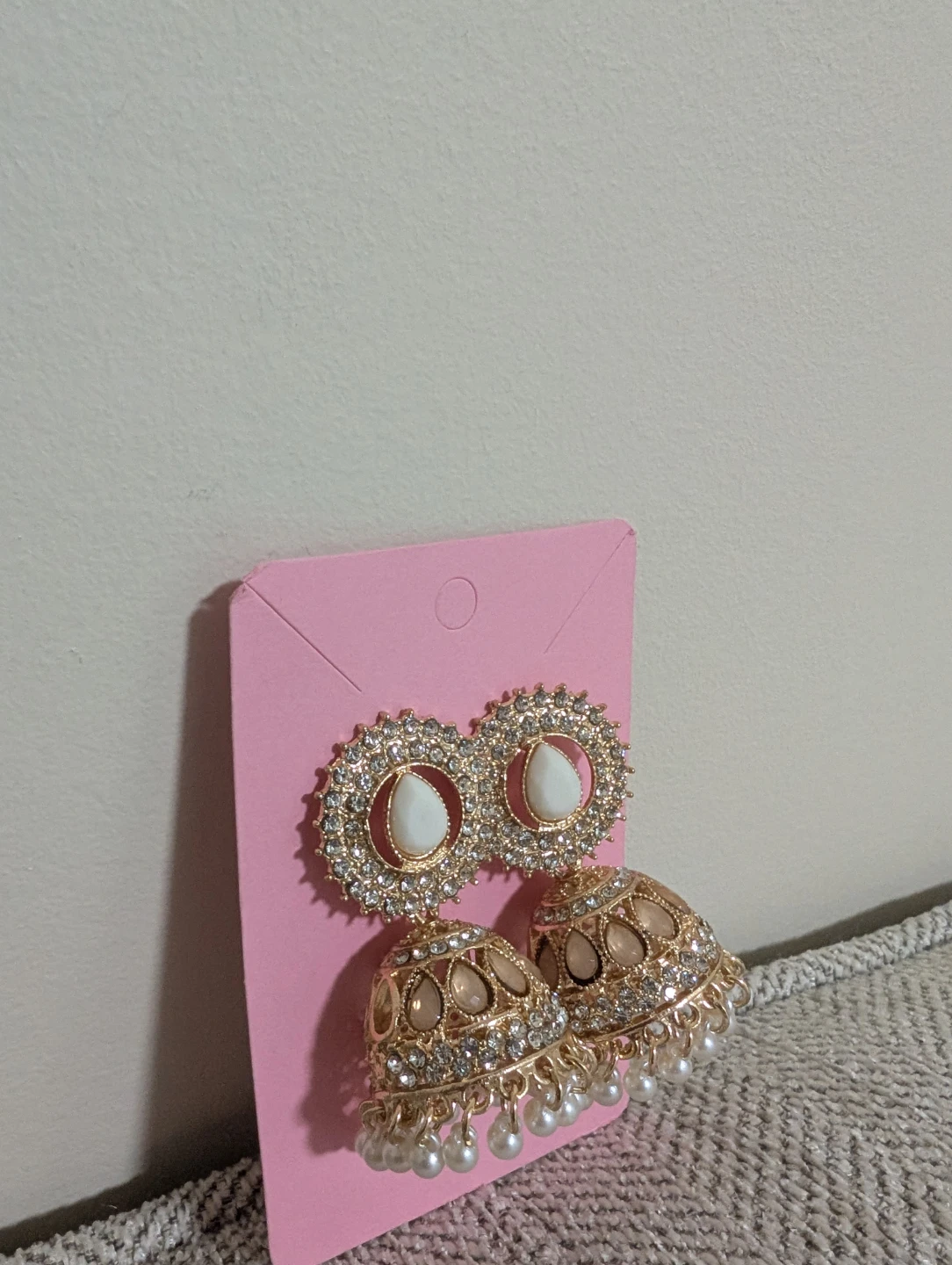 NUSH Gold Jhumka Earrings with box - photo 2