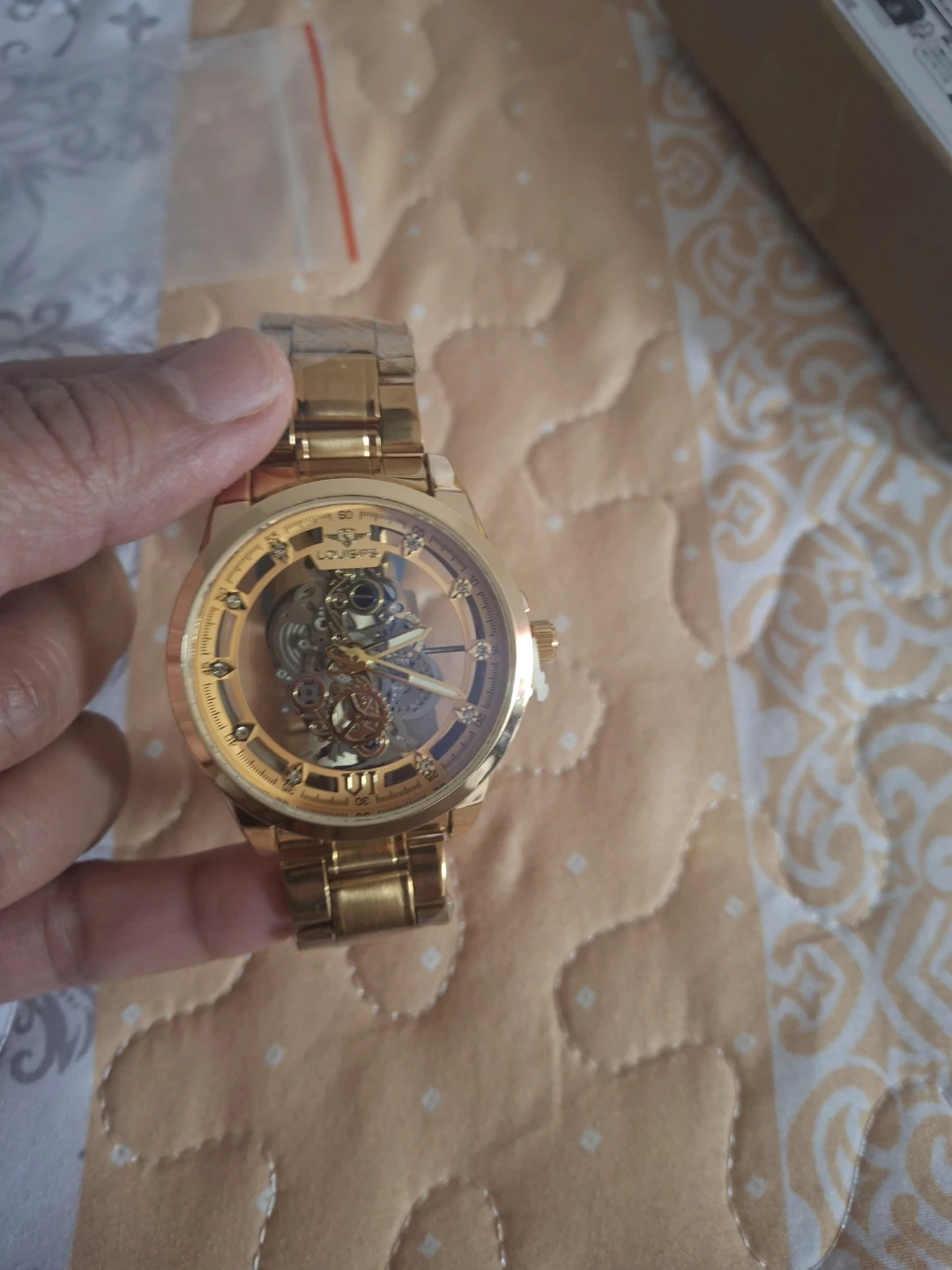 LOUISIFS Automatic Skeleton Watch - Gold - photo 3