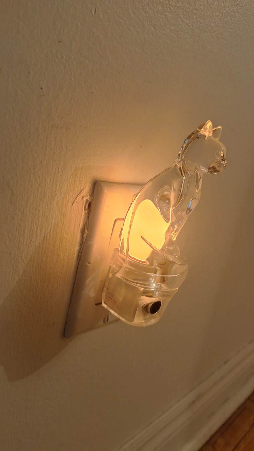 Clear Glass Cat Night Light - photo 2