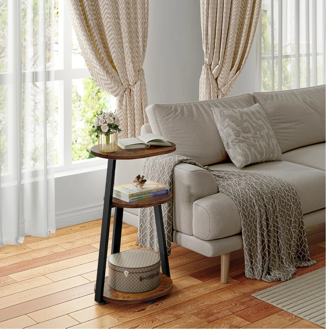 3-Tier Side Table with Rustic Wood Finish | Home decor - photo 3